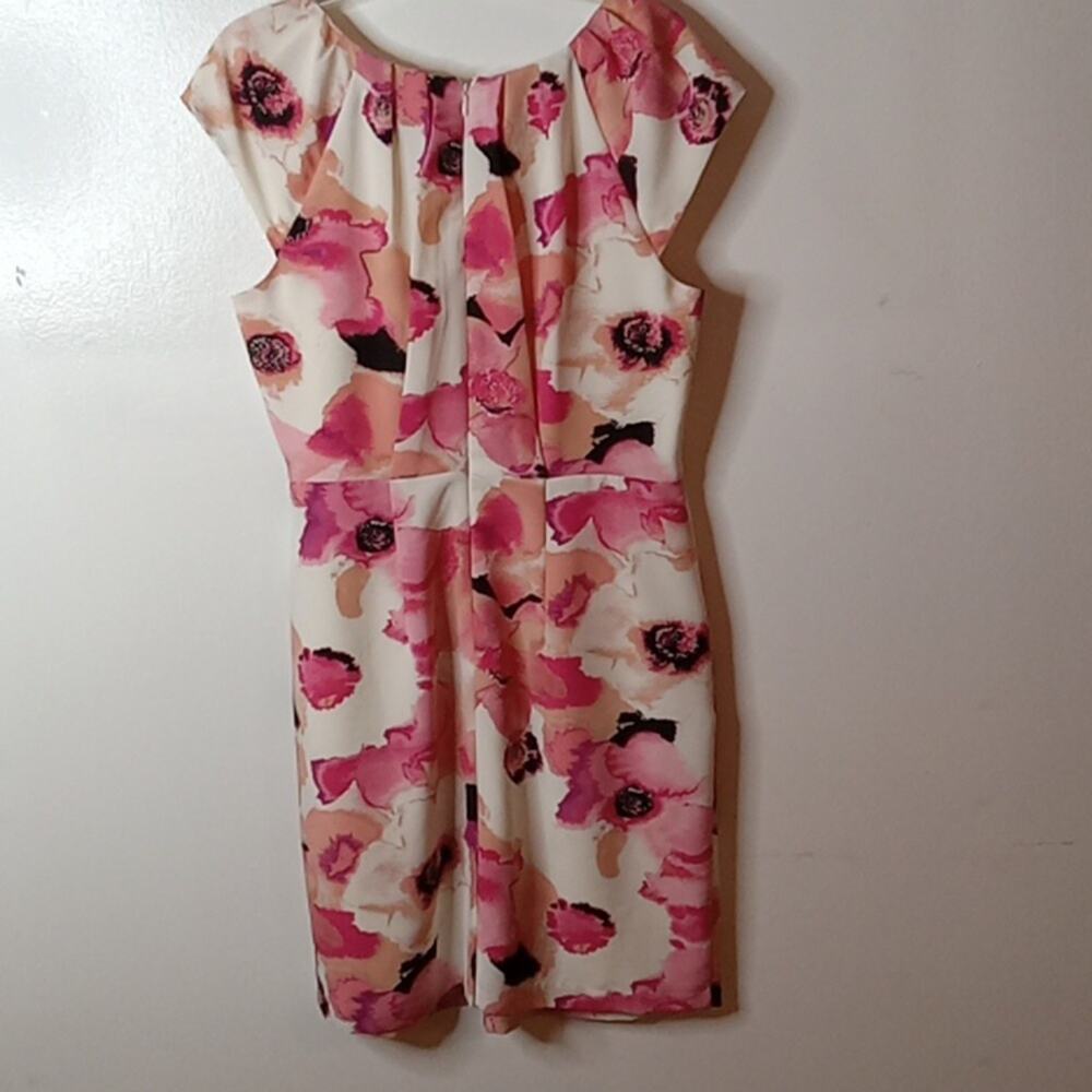 NWT Apt. 9 Pink White Floral Sleeveless Pleated Knee Length Sheath Dress 12 - Picture 7 of 10